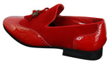 Patron 239-10 Herr Slip On Tassel Bilskor Glansigt Svarta Lackskinn PU Mocka Loafers