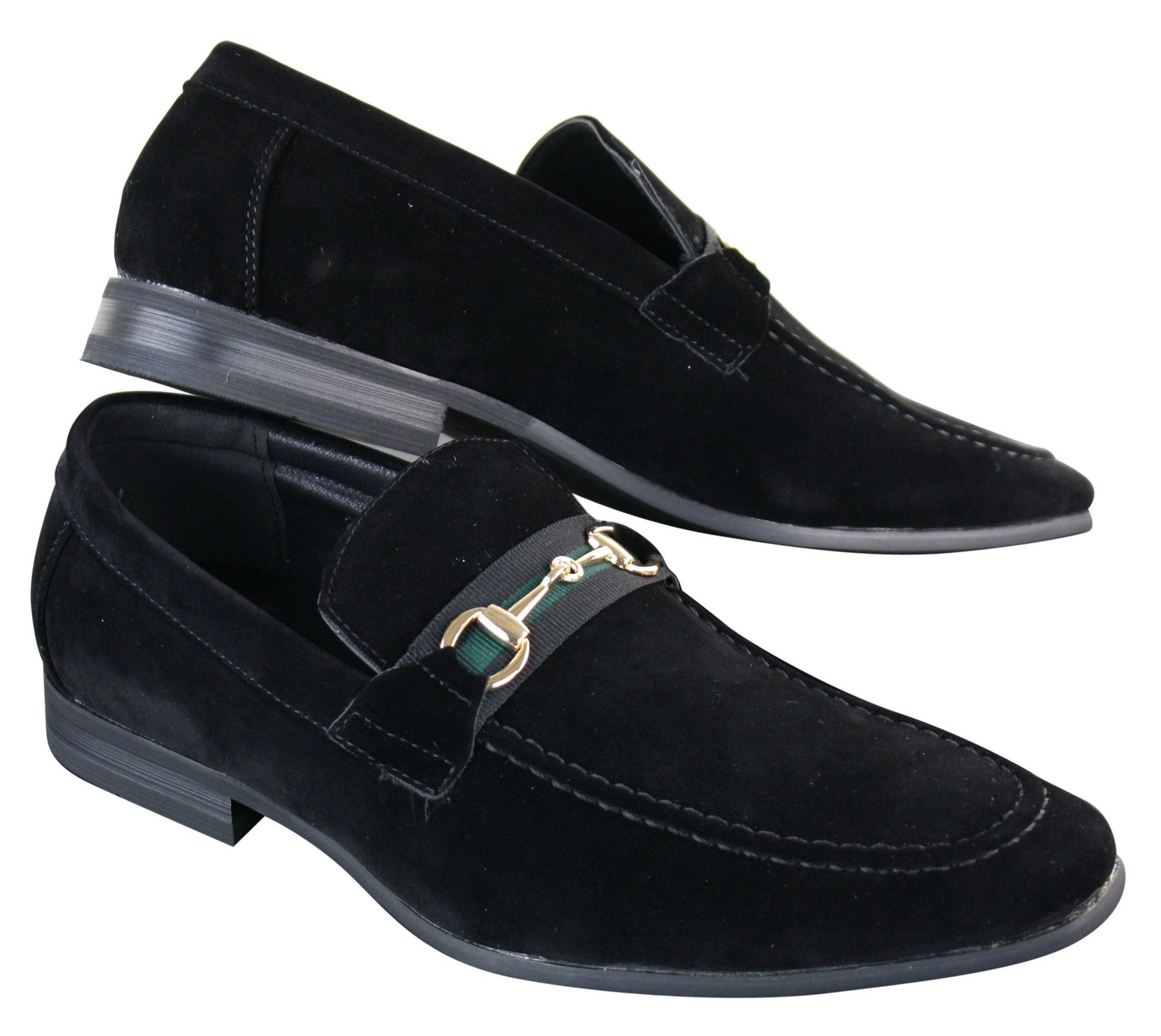 Patron 239 Mocka Herrskor Mocka Spänne Slip On Loafers Smart Casual Marinblå Brun Svart PU