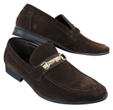 Patron 239 Mocka Herrskor Mocka Spänne Slip On Loafers Smart Casual Marinblå Brun Svart PU