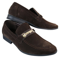 Patron 239 Mocka Herrskor Mocka Spänne Slip On Loafers Smart Casual Marinblå Brun Svart PU