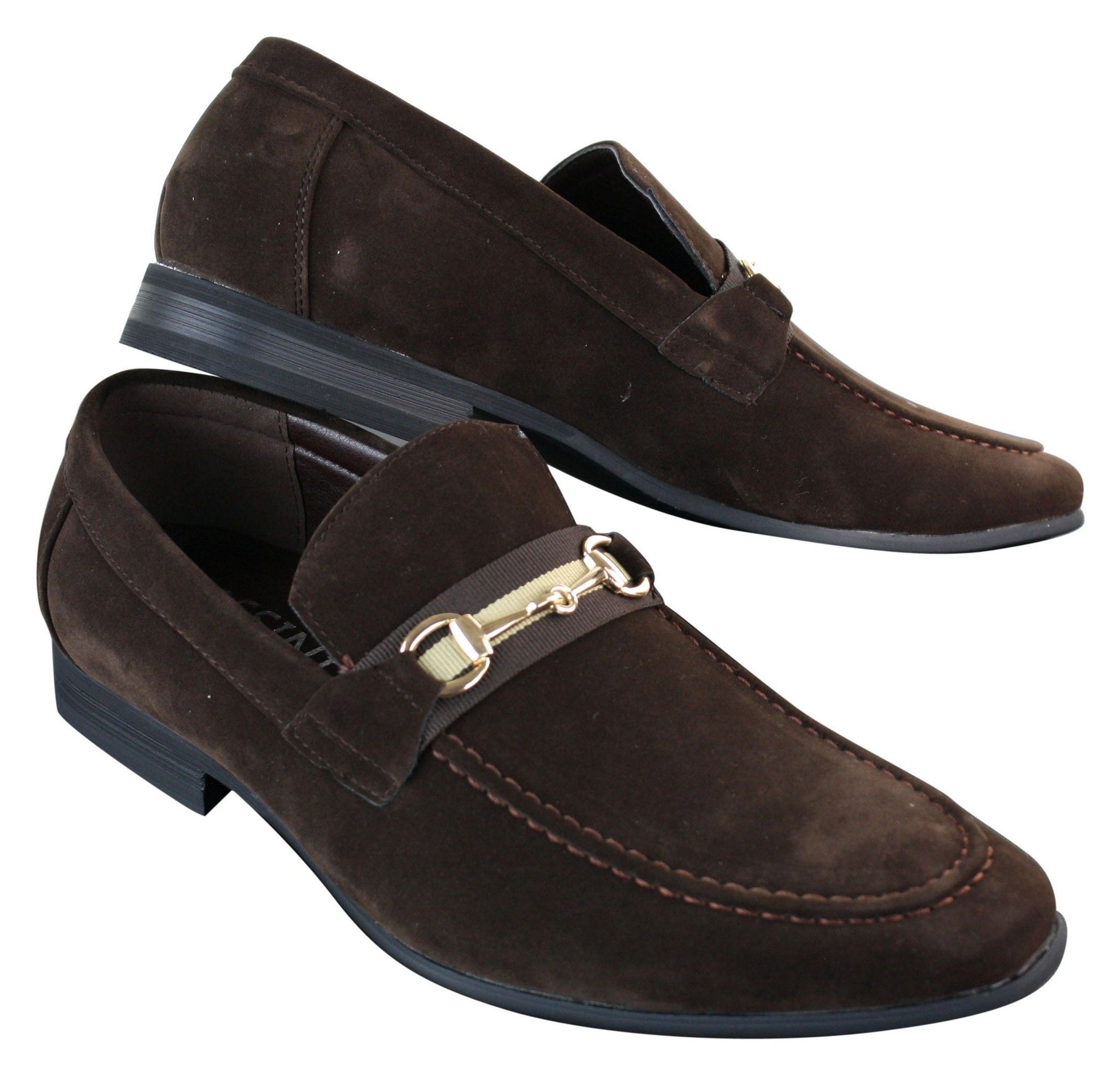 Patron 239 Mocka Herrskor Mocka Spänne Slip On Loafers Smart Casual Marinblå Brun Svart PU