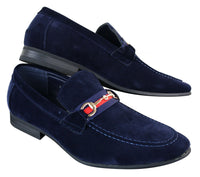 Patron 239 Mocka Herrskor Mocka Spänne Slip On Loafers Smart Casual Marinblå Brun Svart PU