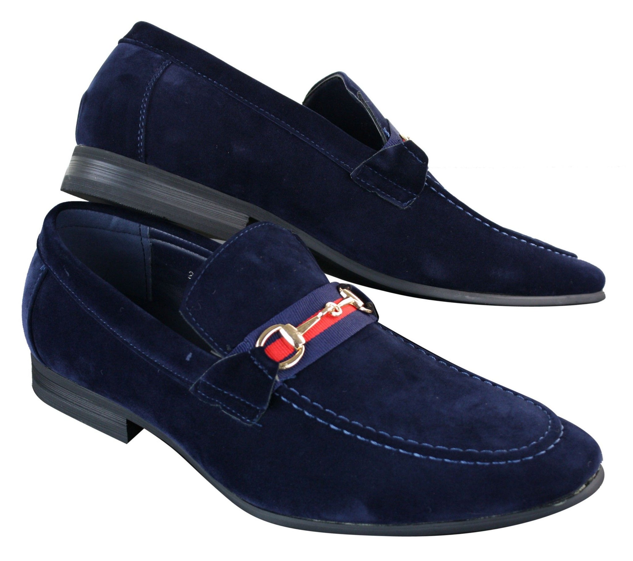 Patron 239 Mocka Herrskor Mocka Spänne Slip On Loafers Smart Casual Marinblå Brun Svart PU
