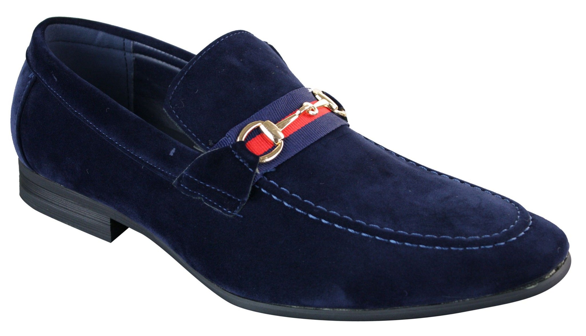 Patron 239 Mocka Herrskor Mocka Spänne Slip On Loafers Smart Casual Marinblå Brun Svart PU
