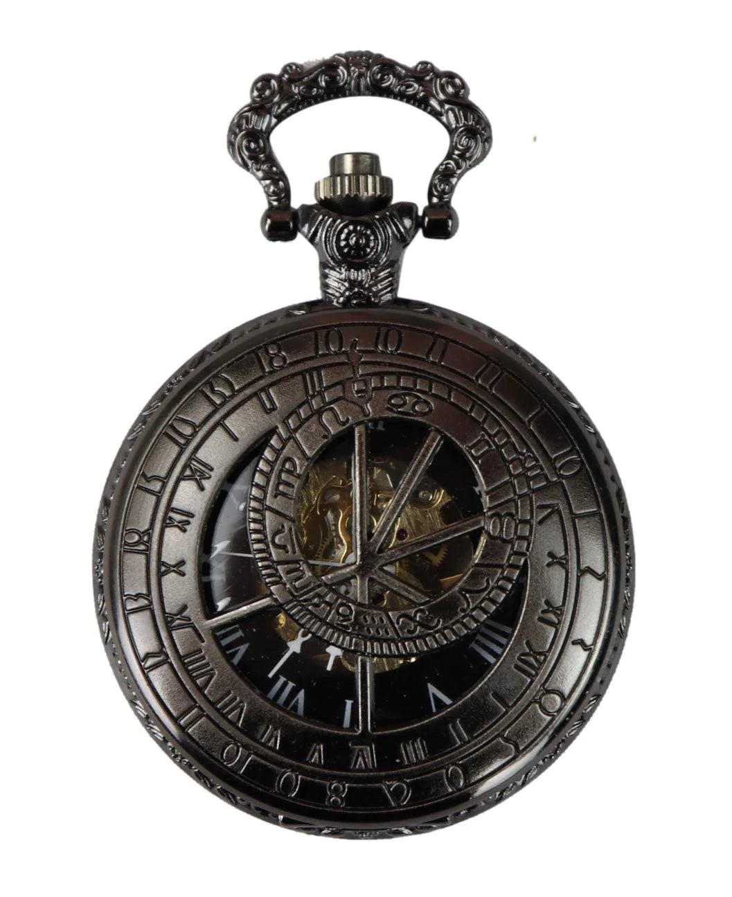 Automatisk mekanisk vintage fickur svart färg