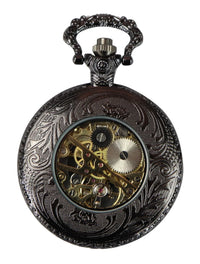 Automatisk mekanisk vintage fickur svart färg