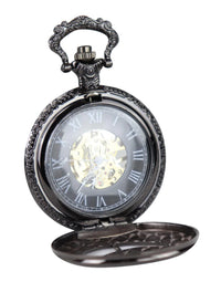 Automatisk mekanisk vintage fickur svart färg