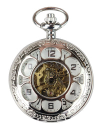 Silverfärgad vintage mekanisk fickur