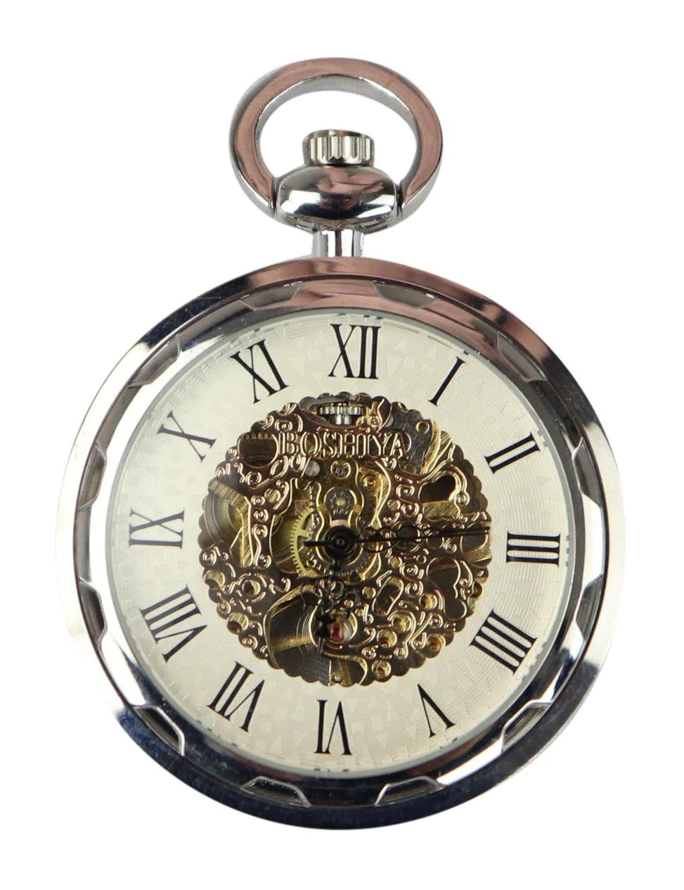 Automatisk mekanisk vintage fickur i silver