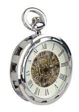 Automatisk mekanisk vintage fickur i silver