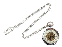 Automatisk mekanisk vintage fickur i silver