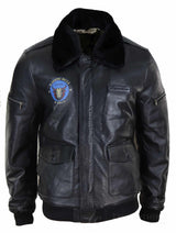 Klassisk bomberjacka i äkta läder för män