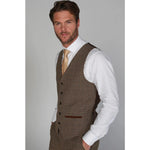 Ralph - Herrväst i tweed, brun