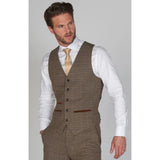 Ralph - Herrväst i tweed, brun