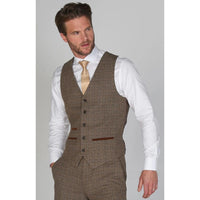 Ralph - Herrväst i tweed, brun