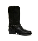 Unisex äkta läder Hi Biker stövlar Rock Punk Grinders Buckle Cowboy Riding