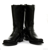 Unisex äkta läder Hi Biker stövlar Rock Punk Grinders Buckle Cowboy Riding
