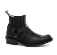 Unisex äkta läder biker ankelstövlar rock punk grinders spänne cowboy ridning