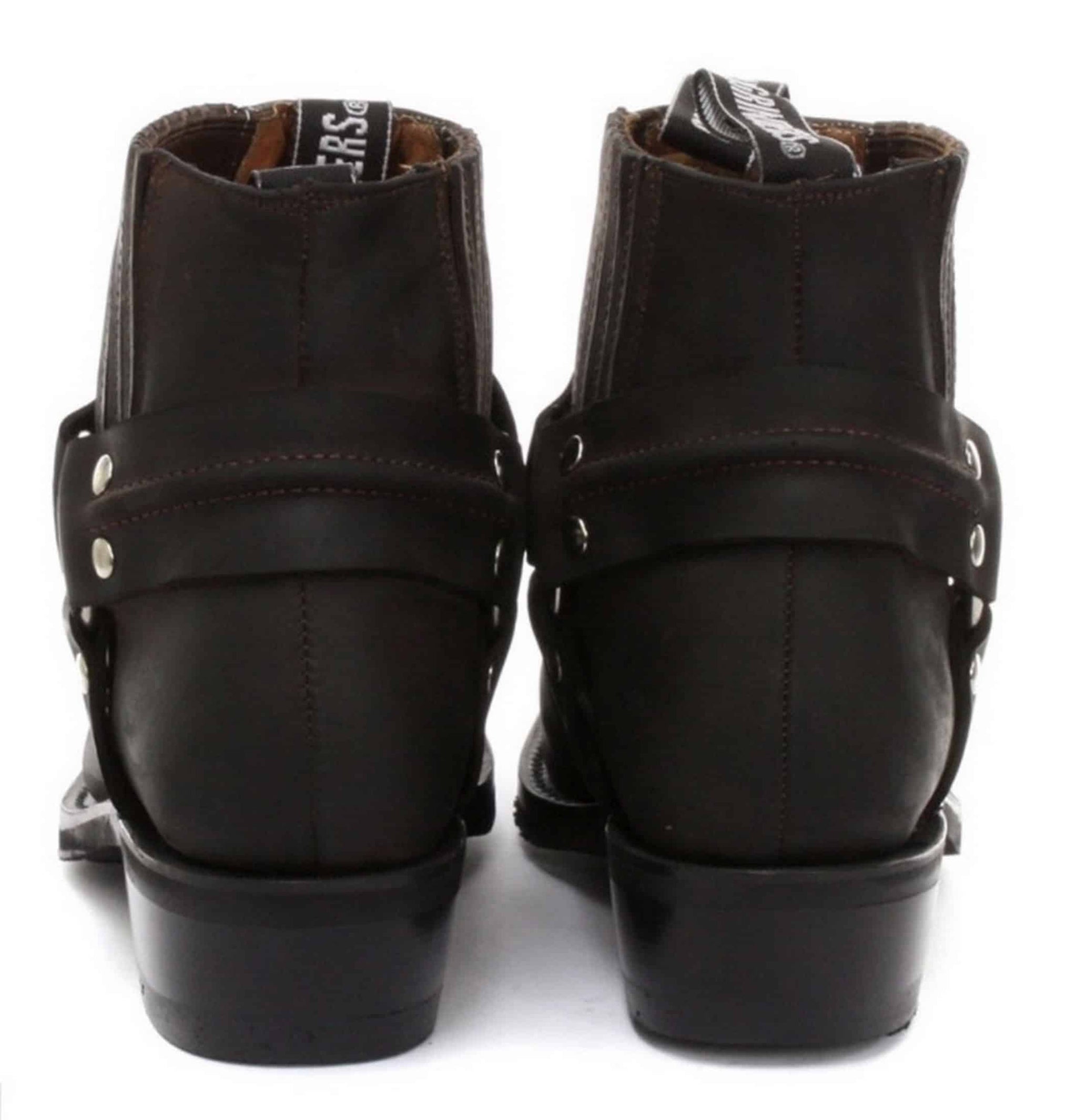 Unisex äkta läder biker ankelstövlar rock punk grinders spänne cowboy ridning
