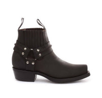 Unisex äkta läder biker ankelstövlar rock punk grinders spänne cowboy ridning