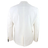 Rosa - Herr mjuk sammet elfenbensgräddvit smokingkavaj med 1 knapp, passform