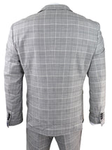 Herr Marc Darcy Grå Prins av Wales Rutig Kostym Ross Kontor Bröllop Slim Fit Klassisk
