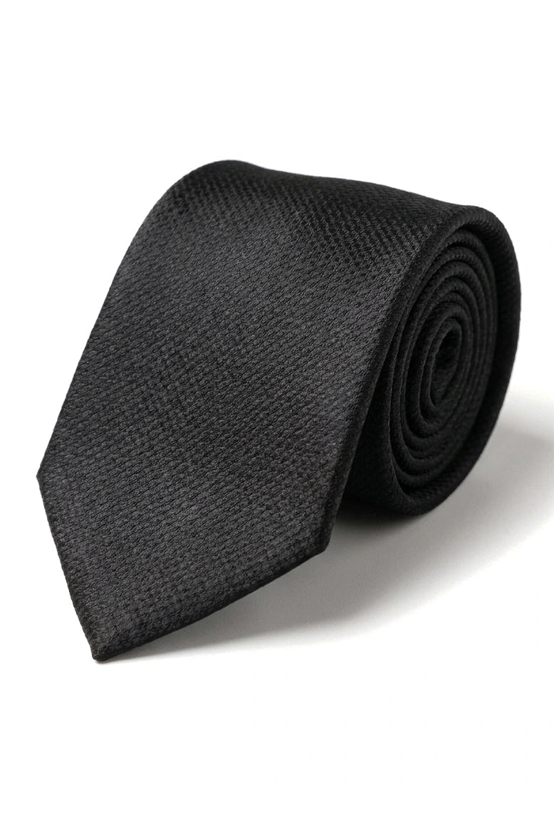 Slips i siden med textur, presentset, näsduk, manschettknappar, matt satin