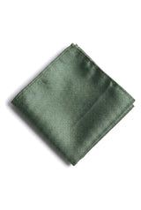 Grön slips i siden med textur, presentset, näsduk, manschettknappar, slips i matt satin