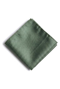Grön slips i siden med textur, presentset, näsduk, manschettknappar, slips i matt satin
