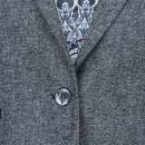 Damväst Kostym Ull Tweed Armbågslapp 1920-tals Vintage Klassisk Grå