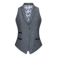 Damväst Kostym Ull Tweed Armbågslapp 1920-tals Vintage Klassisk Grå