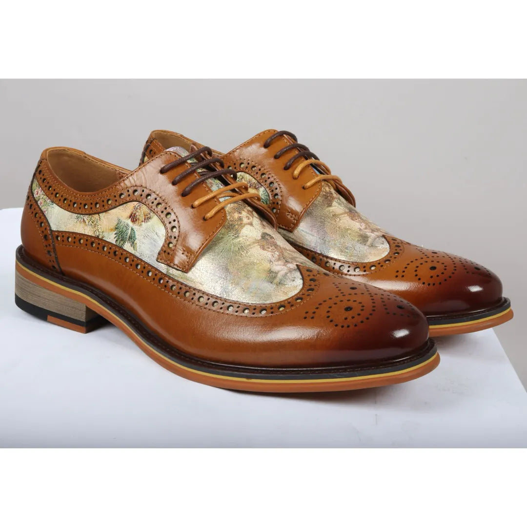 Scott - Herr Bruna Iconic Print Läder Brogues