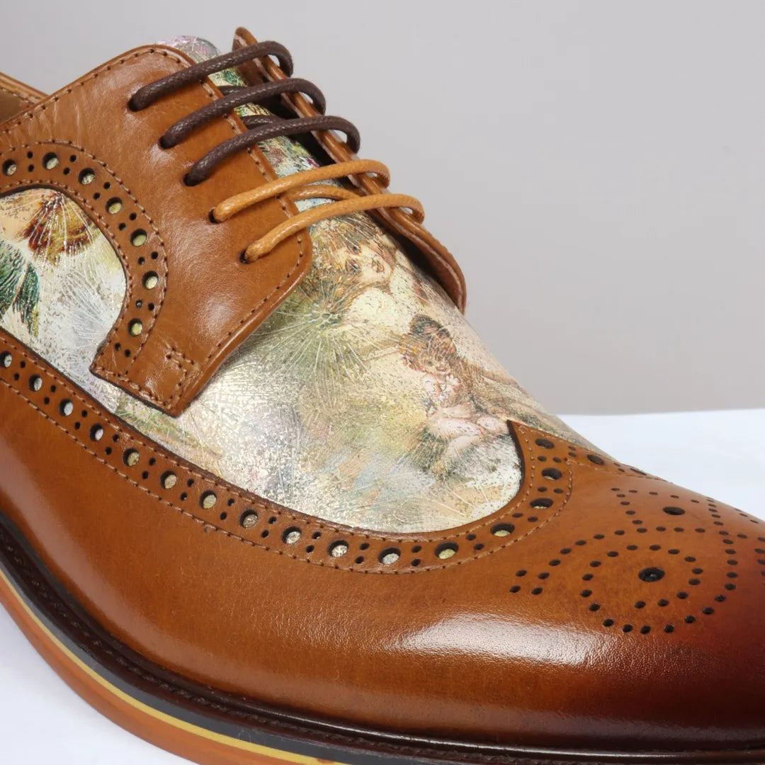 Scott - Herr Bruna Iconic Print Läder Brogues