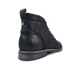 Sebastian - Svarta ökenstövlar i läder med snörning för män