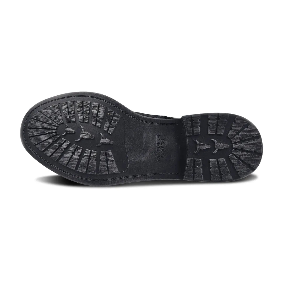 Sebastian - Svarta ökenstövlar i läder med snörning för män