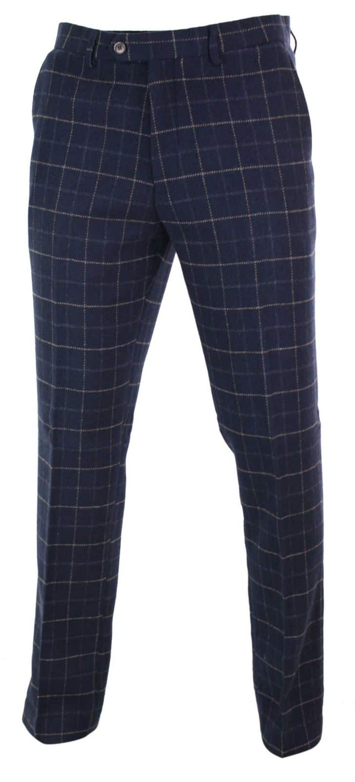 Cavani Shelby - Herr Klassiska Tweedrutiga Vintage Peaky Blinders Byxor