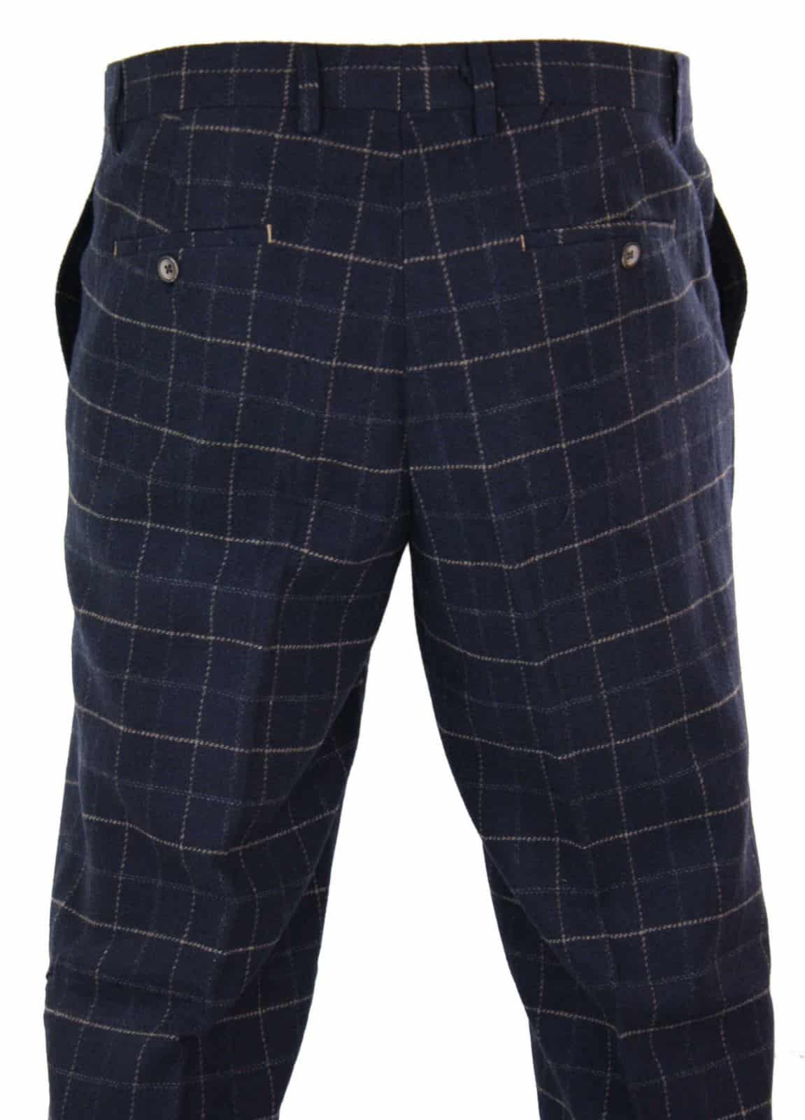 Cavani Shelby - Herr Klassiska Tweedrutiga Vintage Peaky Blinders Byxor