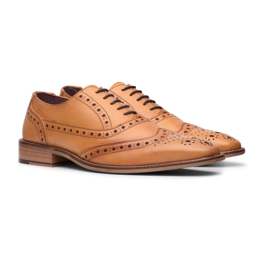 Herr Brogues med snörning Klassiska Skräddade Skor Bruna Vintage Formella Eleganta