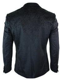 Marc Darcy Simon Herr Sammet Paisley Svart Kavaj Smoking Smokingkavaj Smart Casual