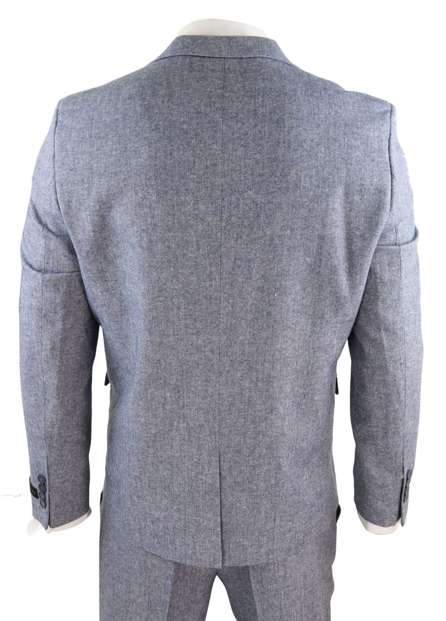 Ljusblå herrkostym i vintage-tweed, tre delar - STZ13