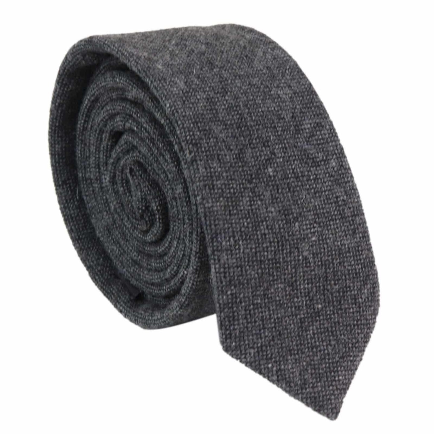Herr slips och näsdukset - grå tweed STZ23, en storlek