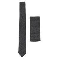 Herr slips och näsdukset - grå tweed STZ23, en storlek