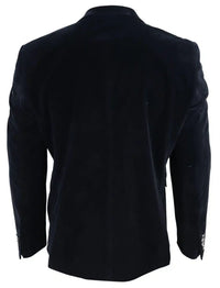 Herr sammetsblazer kostymkavaj med 2 knappar, smart casual, formell, skräddarsydd passform - svart