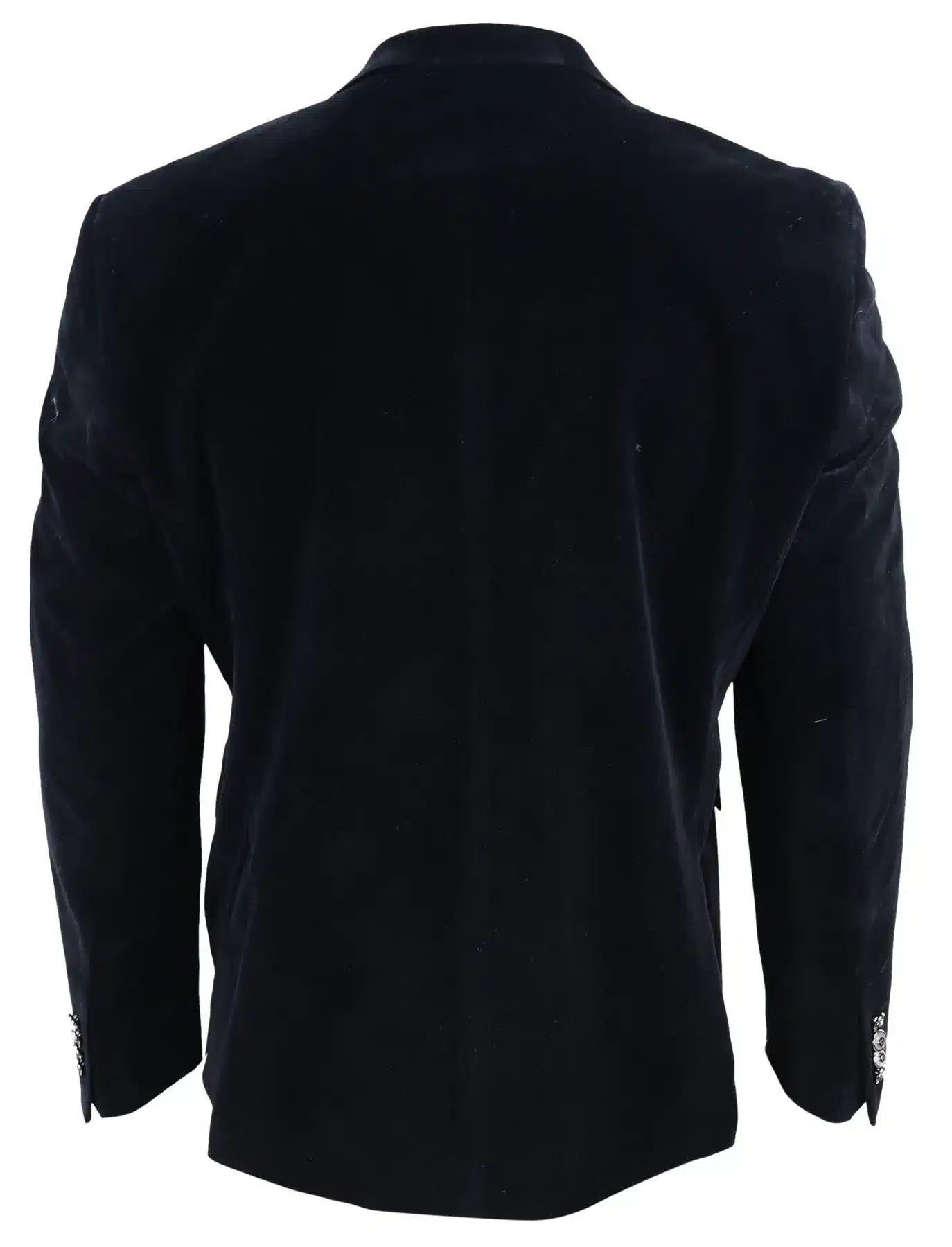 Herr sammetsblazer kostymkavaj med 2 knappar, smart casual, formell, skräddarsydd passform - svart