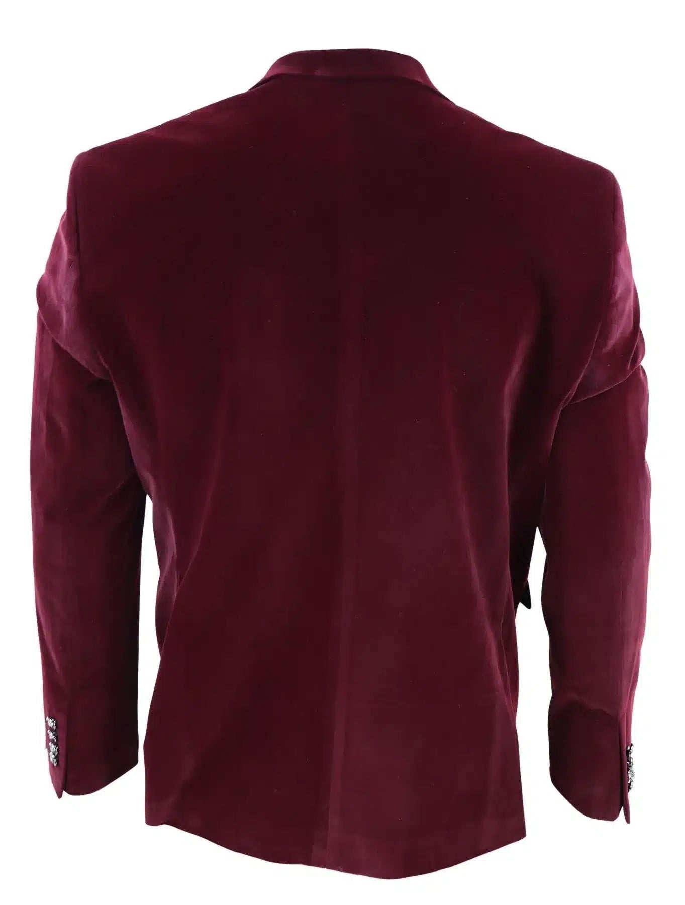 Herr Sammetskavaj Kavaj 2 Knappar Middag Smart Casual Formell Skräddarsydd Passform - Vinröd