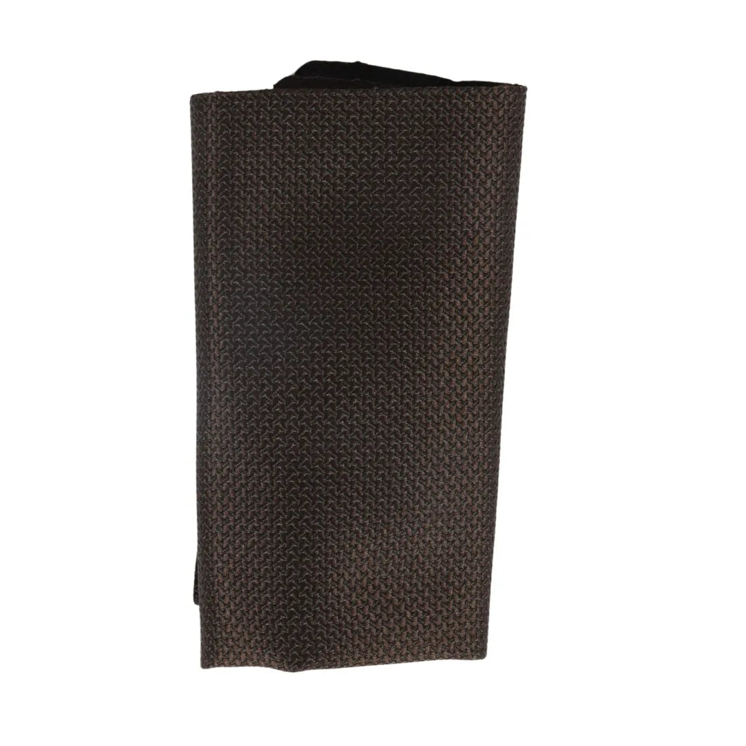 Herrslips med ficka, fyrkantig set, formell enfärgad slips - brun