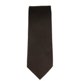 Herrslips med ficka, fyrkantig set, formell enfärgad slips - brun