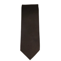 Herrslips med ficka, fyrkantig set, formell enfärgad slips - brun