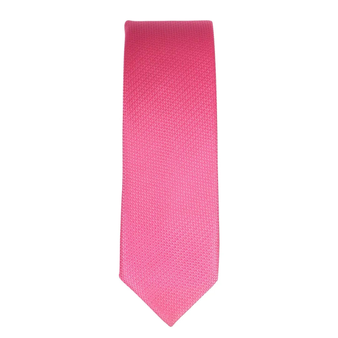 Herrslips med ficka, fyrkantig set, formell enfärgad slips - fuchsia