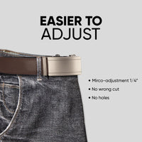 Herr Läderbälte Brunt Spärrbyxa Jeansklänning 35MM Klänning Passar Alla Storlekar